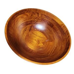 LIPPER INTL CHERRY FINISH WOOF 13.75" ROUND WOOD SERVING BOWL